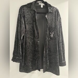 PLAYBOY Women's Velvet Loungewear Top